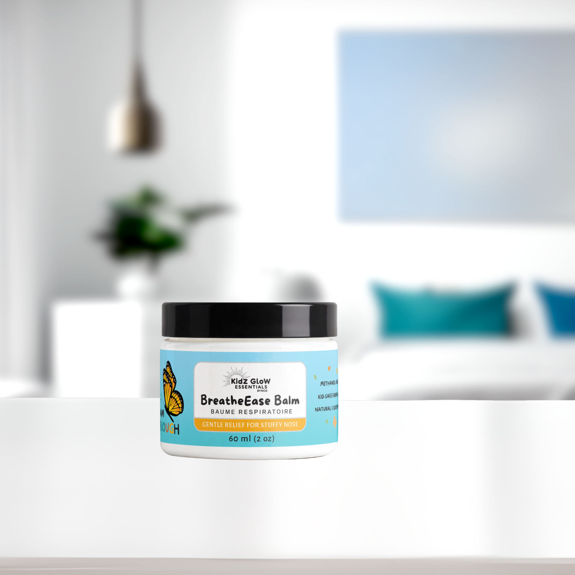 Jar of I Am Enough BreatheEase Balm – menthol-free kids chest rub with eucalyptus, lavender and chamomile

Gentle congestion relief balm for kids – safe, natural bedtime chest rub