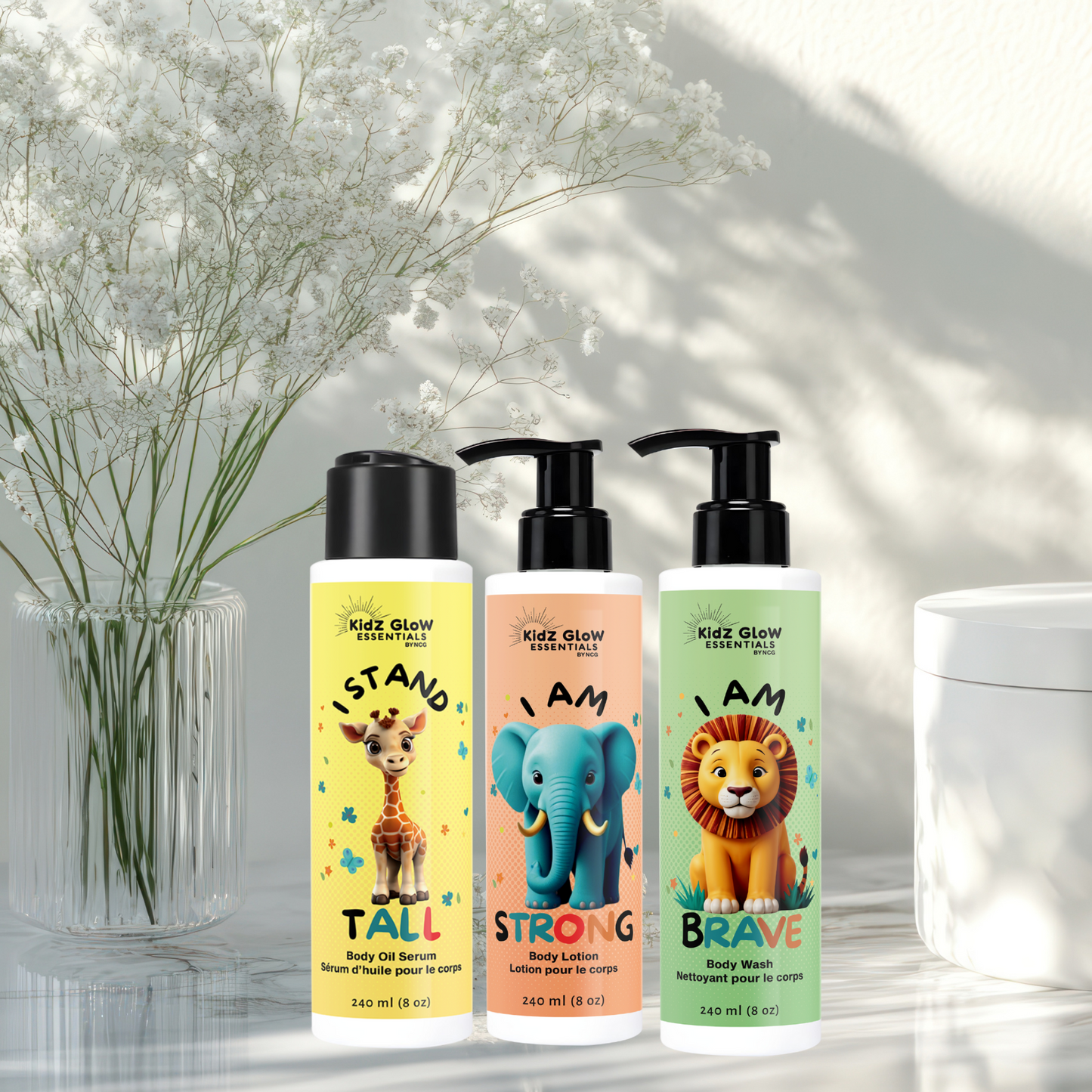Natural Skincare Set for Kids with Body Wash, Lotion & Oil Serum | The Everyday Glow Trio