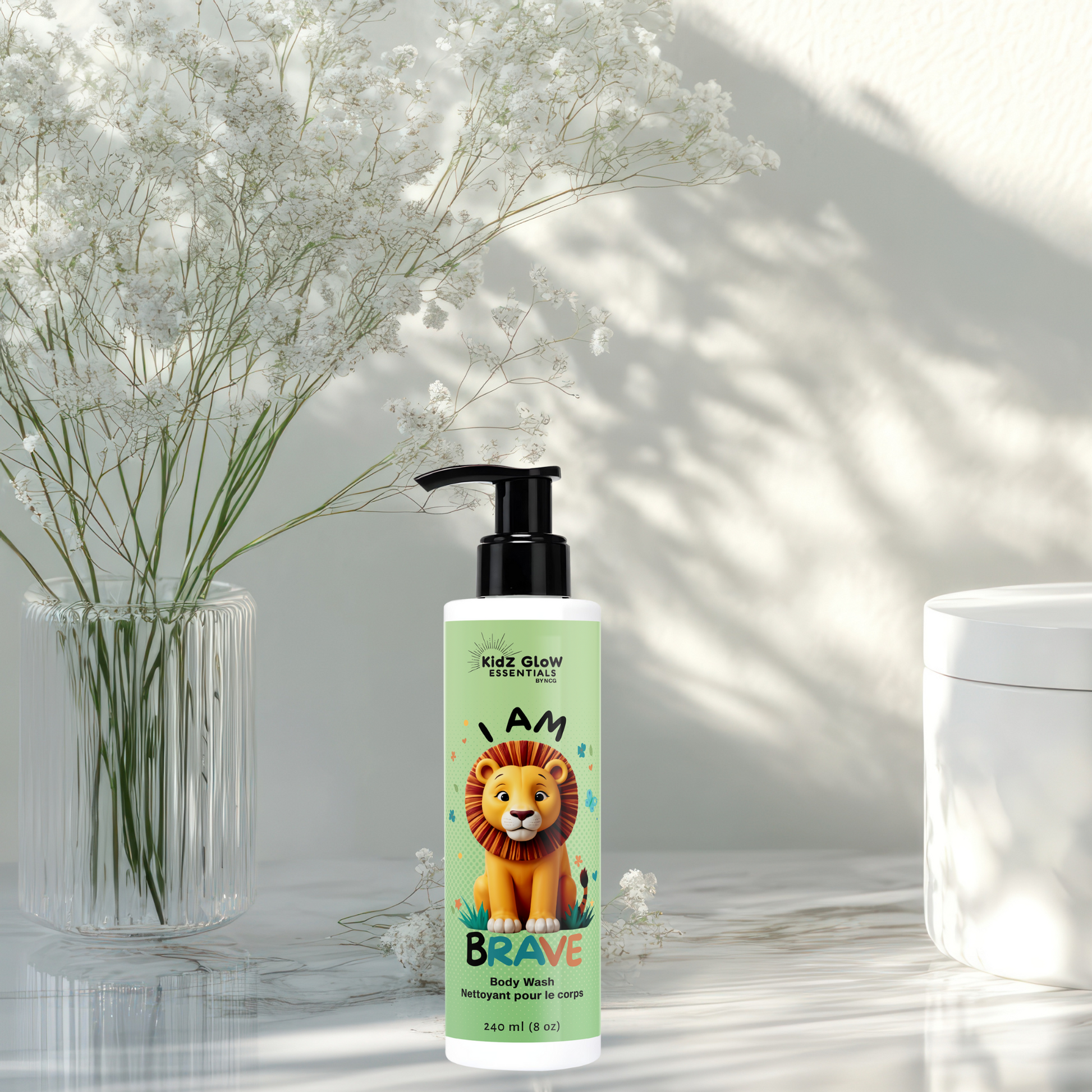 Kids gentle tear-free body wash bottle – KidzGlow Essentials

Natural body lotion for kids sensitive skin – KidzGlow Essentials

Affirmation-powered kids chest rub – BreatheEase Balm